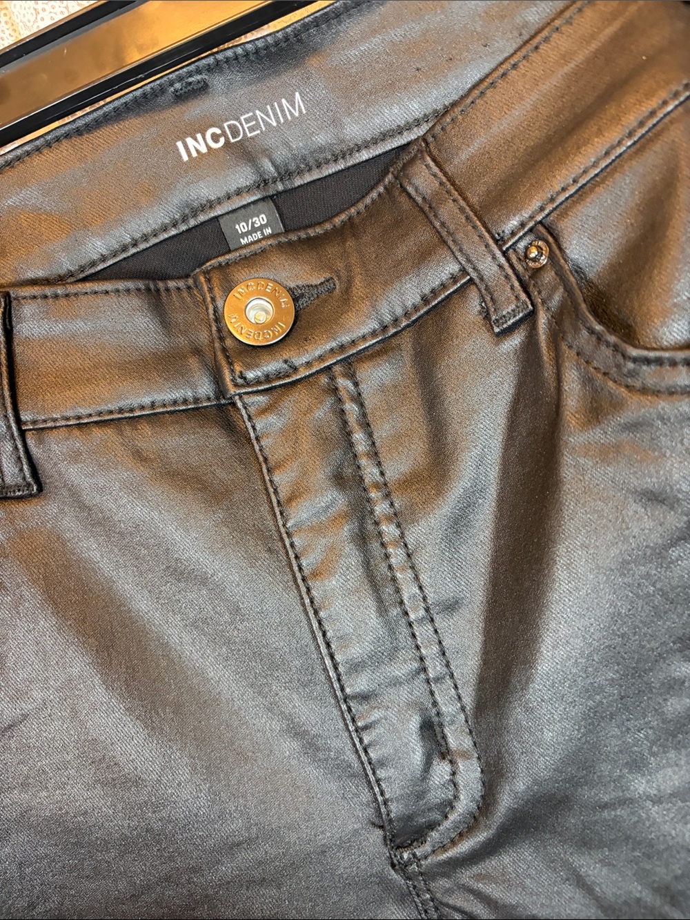 INC Denim Black Coated Skinny Jeans 10/30 - Picture 3 of 3